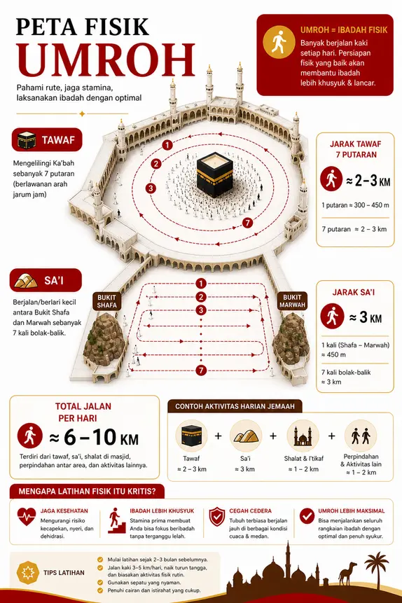 Infografis persiapan fisik umroh