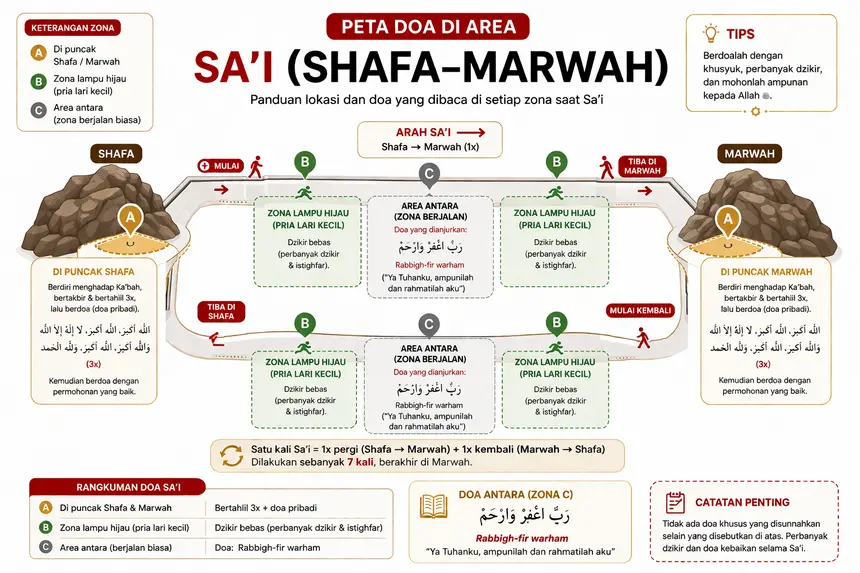Infografis Kumpulan Doa Saat Sa'i