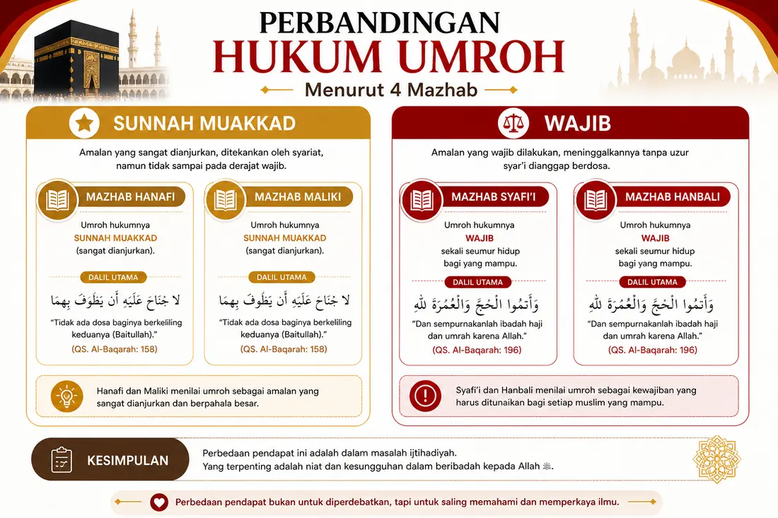 Perbandingan hukum umroh menurut 4 madzhab